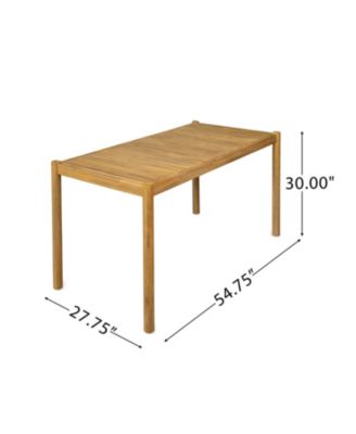 Classic Patio Solid Wood Dining Table – Durable Acacia Wood, Light Teak Finish, Weather-Resistant, Includes 1 Table with Installation Kit