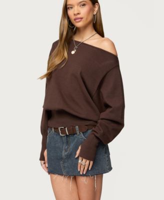 Women's Off Shoulder Oversized Sweater