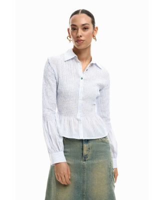 Women's Gathered striped shirt