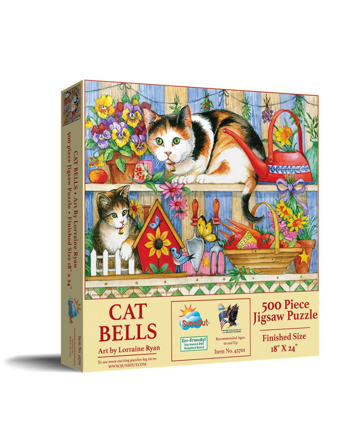 SunsOut Cat Bells 500 piece Jigsaw Puzzle for Adults
