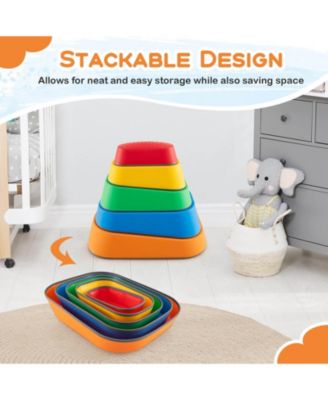 5 Pcs Balance Stepping Stones for Kids with Non-Slip Surface and Edging