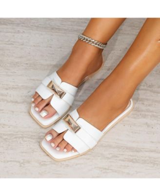 Women's Kallen Slide Sandals with Gold-Tone Accent