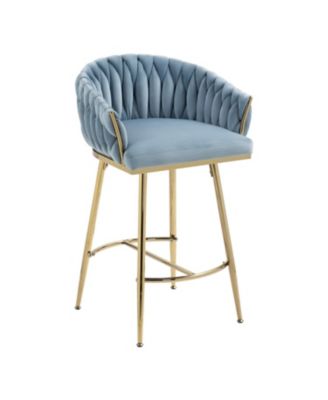 Streamdale Blue Hand-wave Back 26" Bar Stools, Set of 2