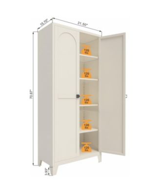 71" Locking Metal Storage Cabinet - Beige