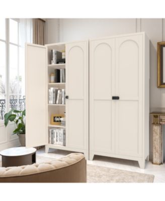 71" Locking Metal Storage Cabinet - Beige