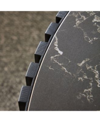 Streamdale 35" Nesting Round Stone Coffee Table - Black