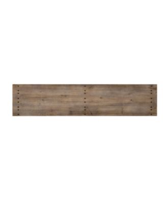 62.9" Fir Wood Console Table with Shelf & Metal Rivets