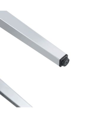 Black PU Backrest Chairs Silver Legs (Set of 2)