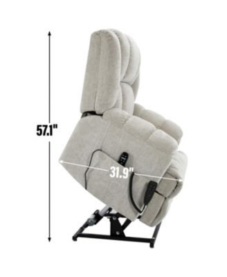 Dual Motor Power Lift Recliner with Heat & Massage Beige