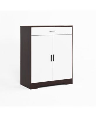 4-Tier Shoe Cabinet with Drawer and Adjustable Shelves