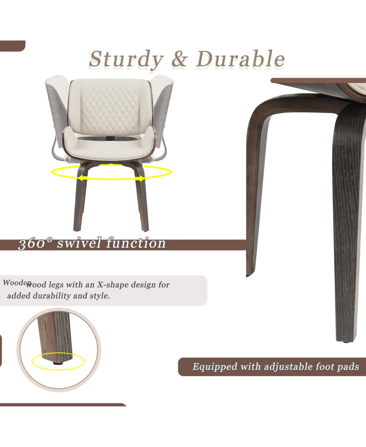 Streamdale Furniture Mid-Century Swivel Dining Chairs (Set of 2)