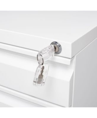 3-Drawer Mobile Locking Filing Cabinet (White)