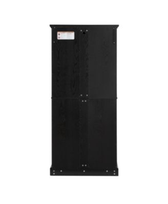 Antique Curio Cabinet with Glass Doors & E26 Bulb