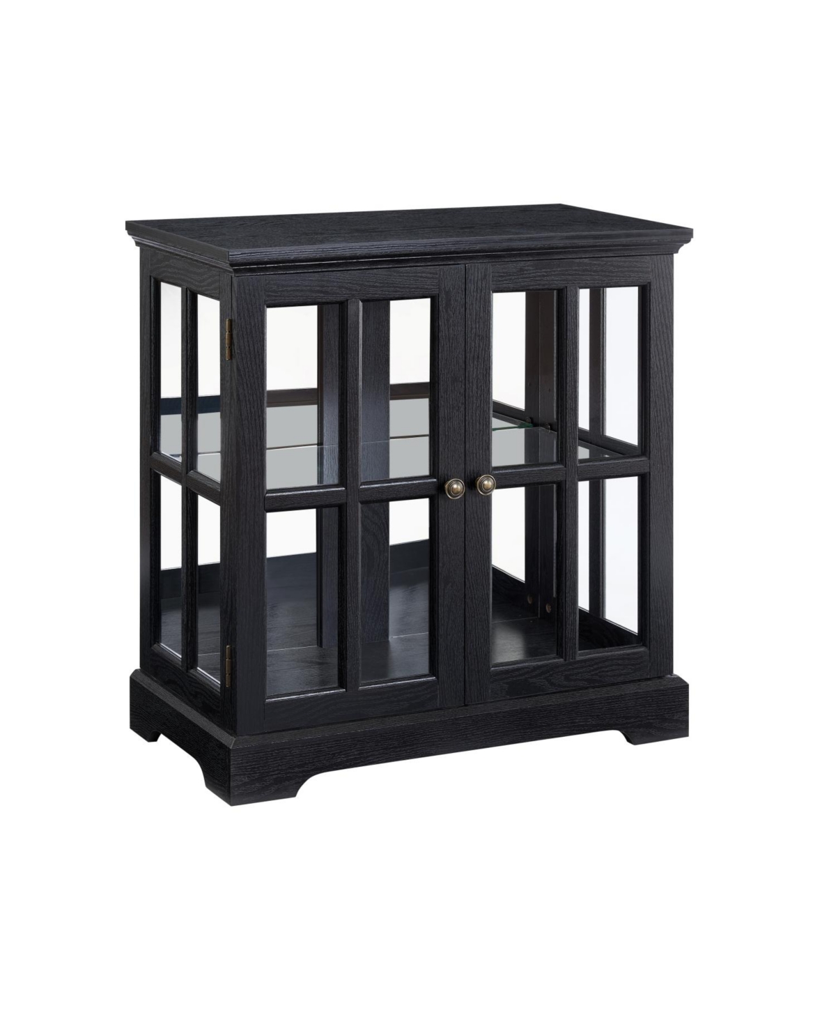 Streamdale Furniture Led Curio Cabinet with Adjustable Shelves - Blk
