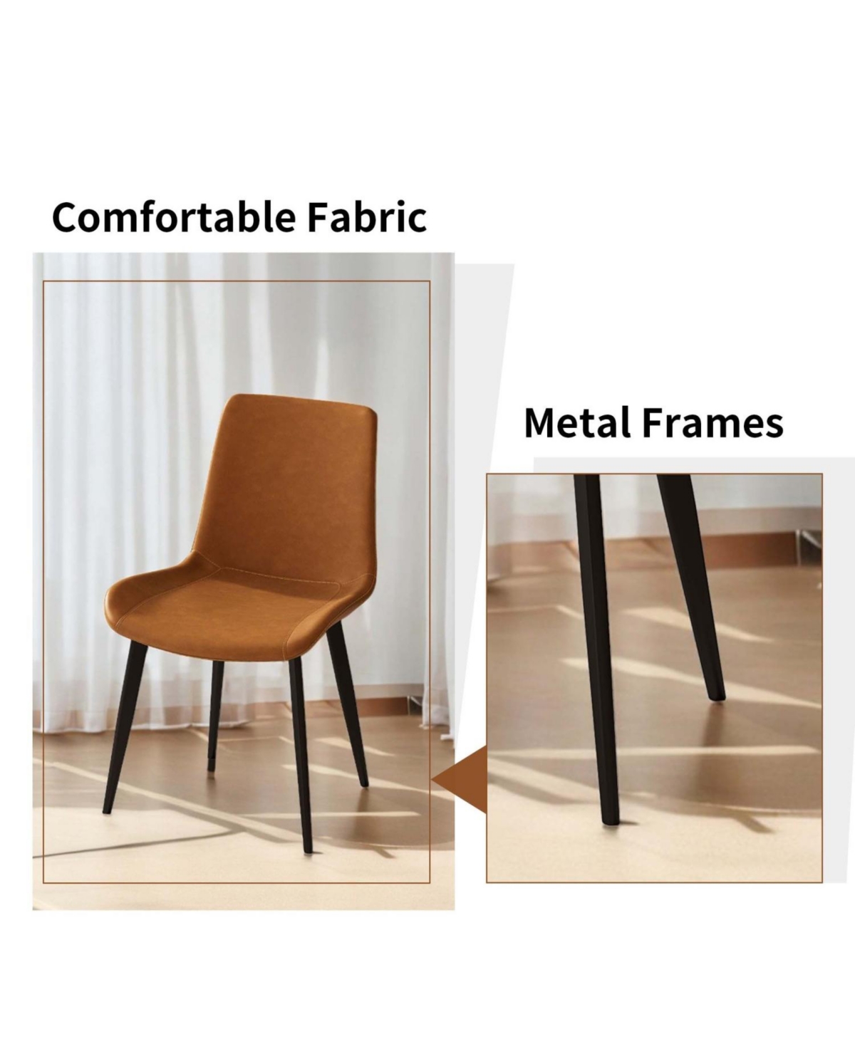 Streamdale Furniture Upholstered Faux Leather Dining Chairs (Set of 2)