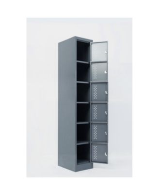 Metal Garage Cabinet - 6-Compartment Steel Locker