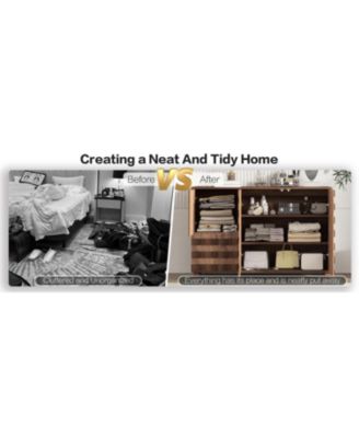 55" Buffet Sideboard Cabinet - Hand Carved, 2 Drawers, 3 Doors, Adjustable Shelves