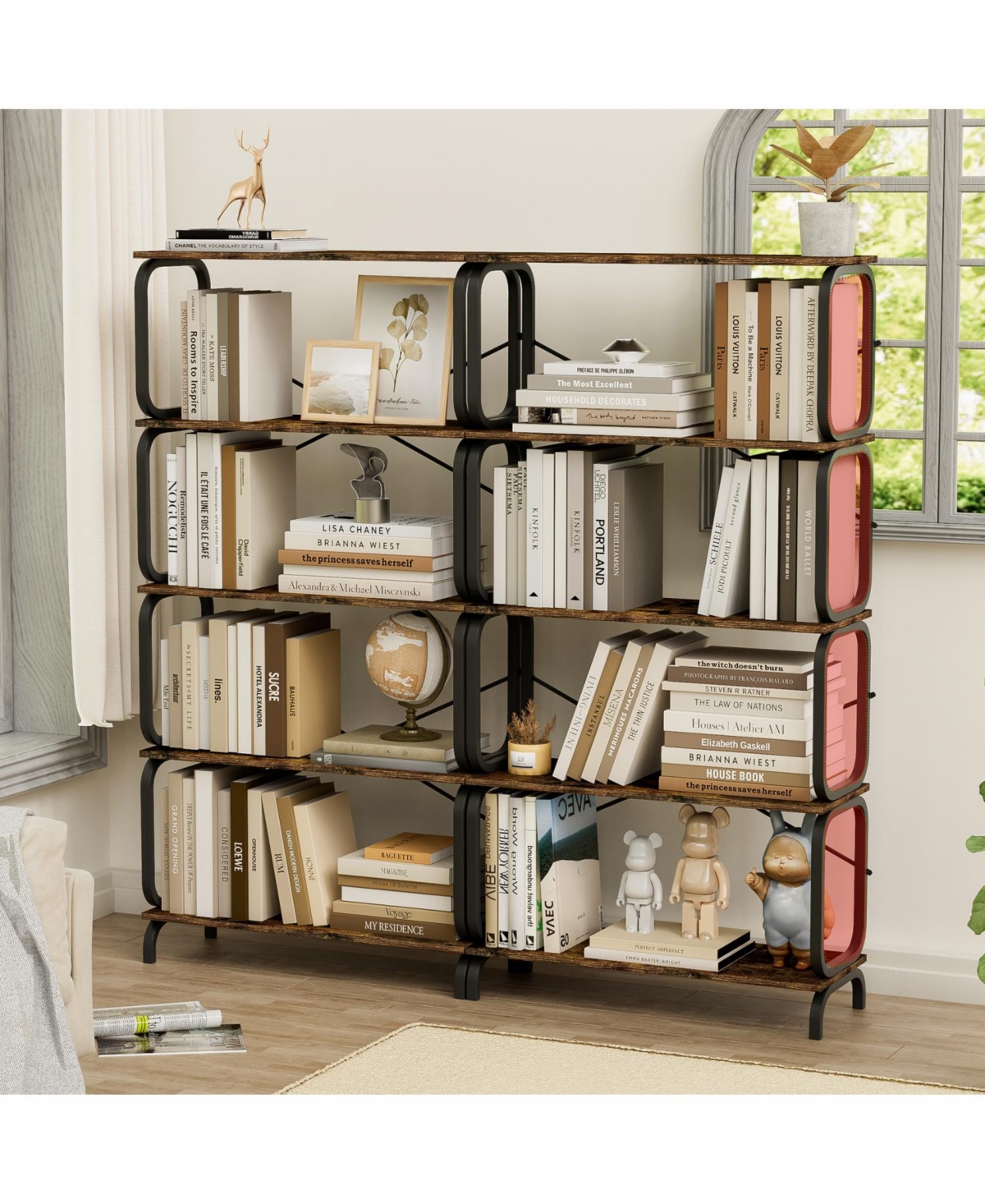 Streamdale Furniture 5-Tier Industrial Bookshelf, Open Home Office Shelving