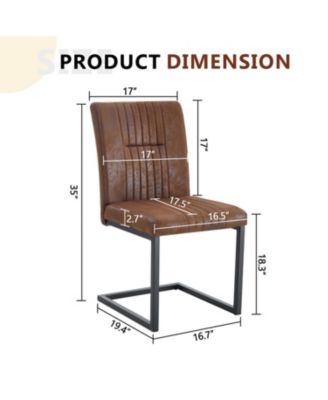 Ergonomic Brown Fabric Dining Chairs (Set of 4)