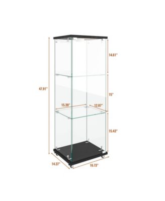 LED Glass Display Cabinet - Black