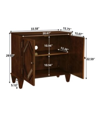 Streamdale Retro Wooden Sideboard Buffet Cabinet - Walnut