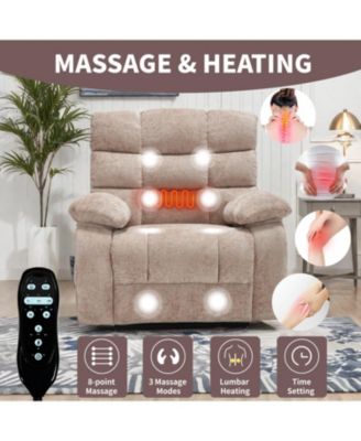  Lift Recliner Heat Massage Dual Motor Infinite Position 350 LBS