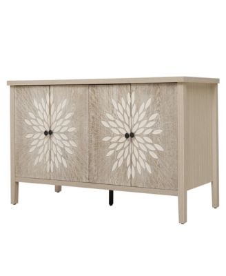 Modern Sideboard Buffet Cabinet with 4 Doors & Adjustable Shelves