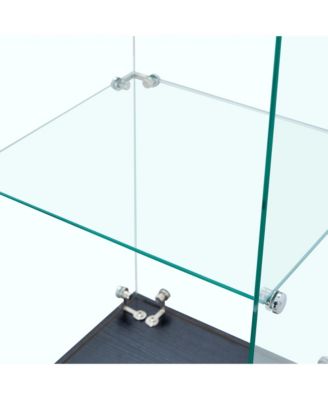 American Glass Display Cabinet - Tempered Glass, Soft-Close Drawer, 3 Shelves