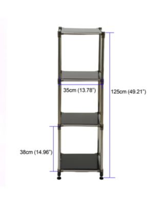 Streamdale Black 4-Tier Stainless Steel Shelving Unit - Heavy Duty, Durable