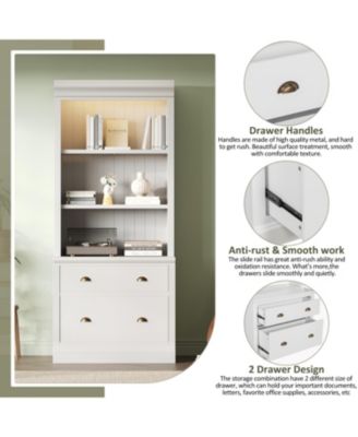 LED Lighted Modern Bookcase Set