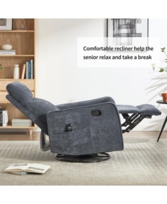 Heat Massage Rocker Swivel Recliner