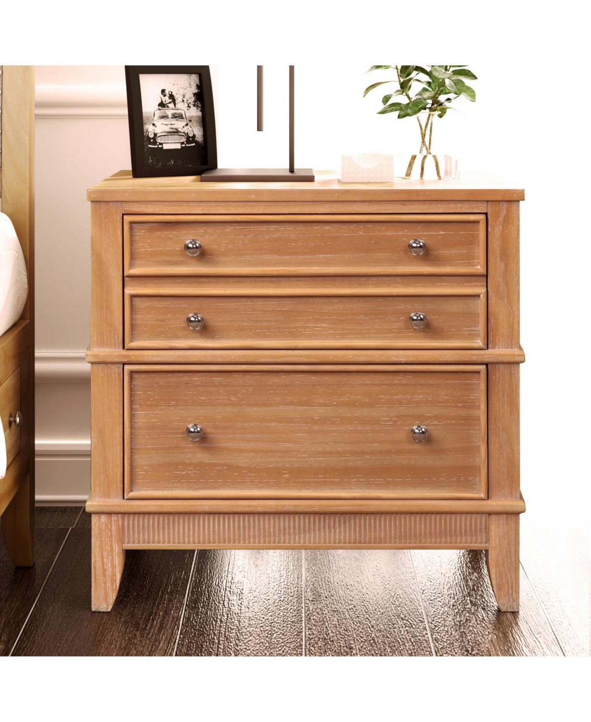 Streamdale Furniture Hazel 3-Drawer Hazel 3-Drawer Side Table for Living Room, Hallway, Entryway