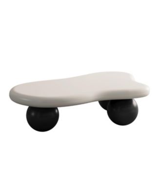  40 Inch Cloud Shaped Coffee Table with 3 Ball Legs for Living Room