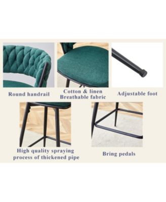 Retro Green Rotating Bar Stools (Set of 4)