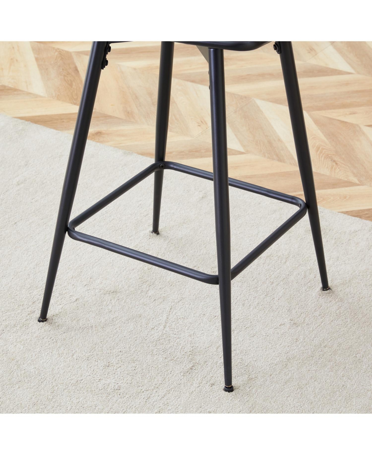 Streamdale Furniture Rotating Linen Bar Stools - Beige & Black (Set of 4)