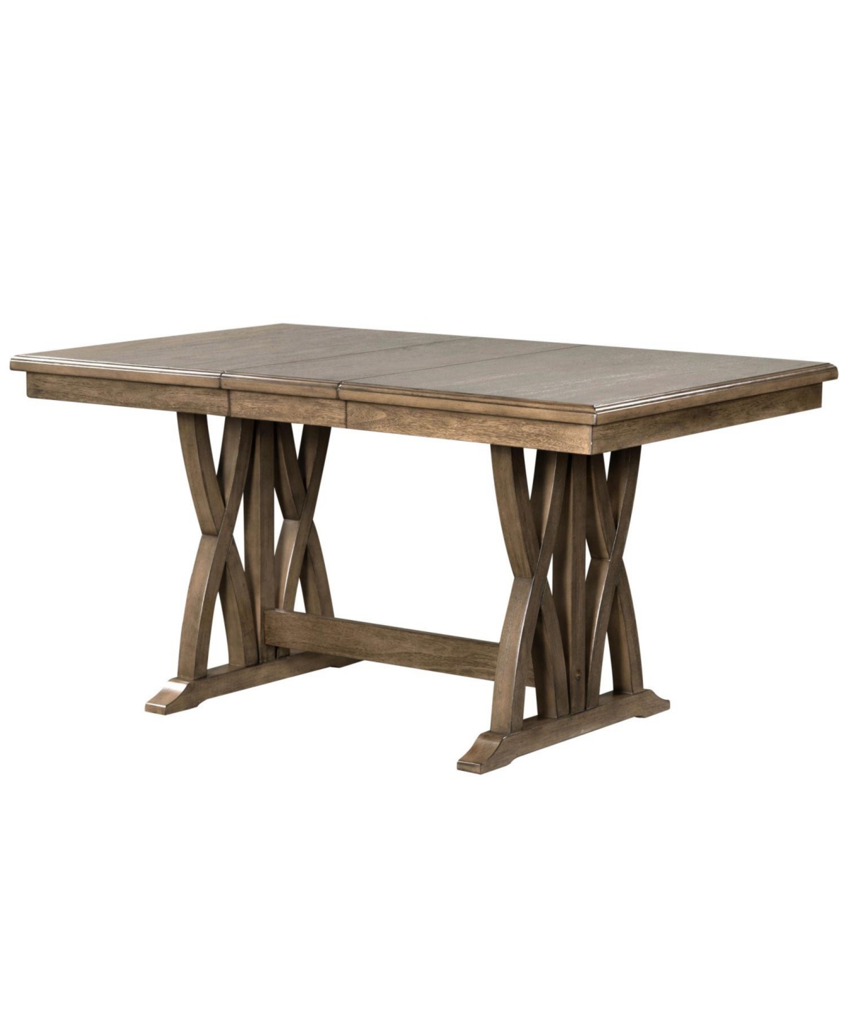 Streamdale Furniture Streamdale Mid-Century Extendable Dining Set, Solid Wood, 6 Seats, Golden Brown