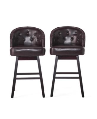 360 Degree Swivel Bar Stool with Stunning Nailhead Trim, Set of 2