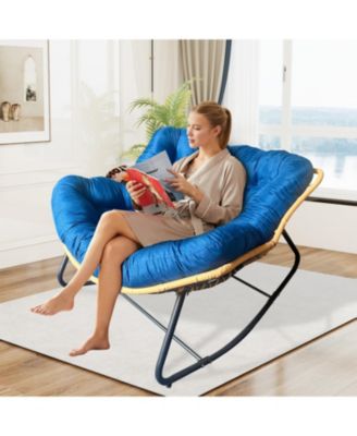 Rattan Wicker Rocking Chair - Indoor/Outdoor - Blue