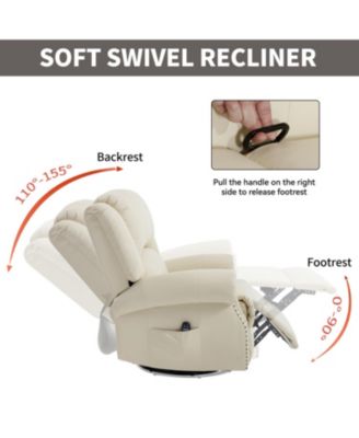 Heat Massage Rocker Swivel Recliner Chair