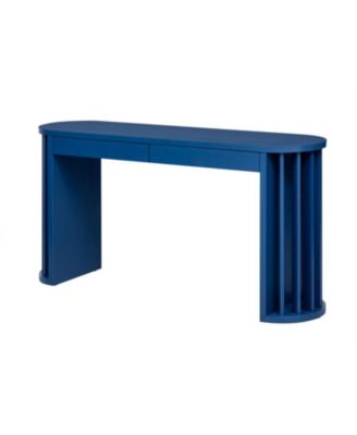 59" Oak Veneer Console Table