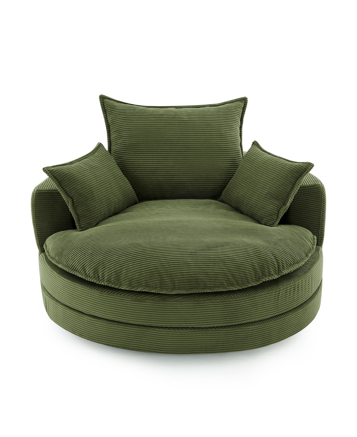 Streamdale Furniture 360 Swivel Barrel Chair with Pillows - Green