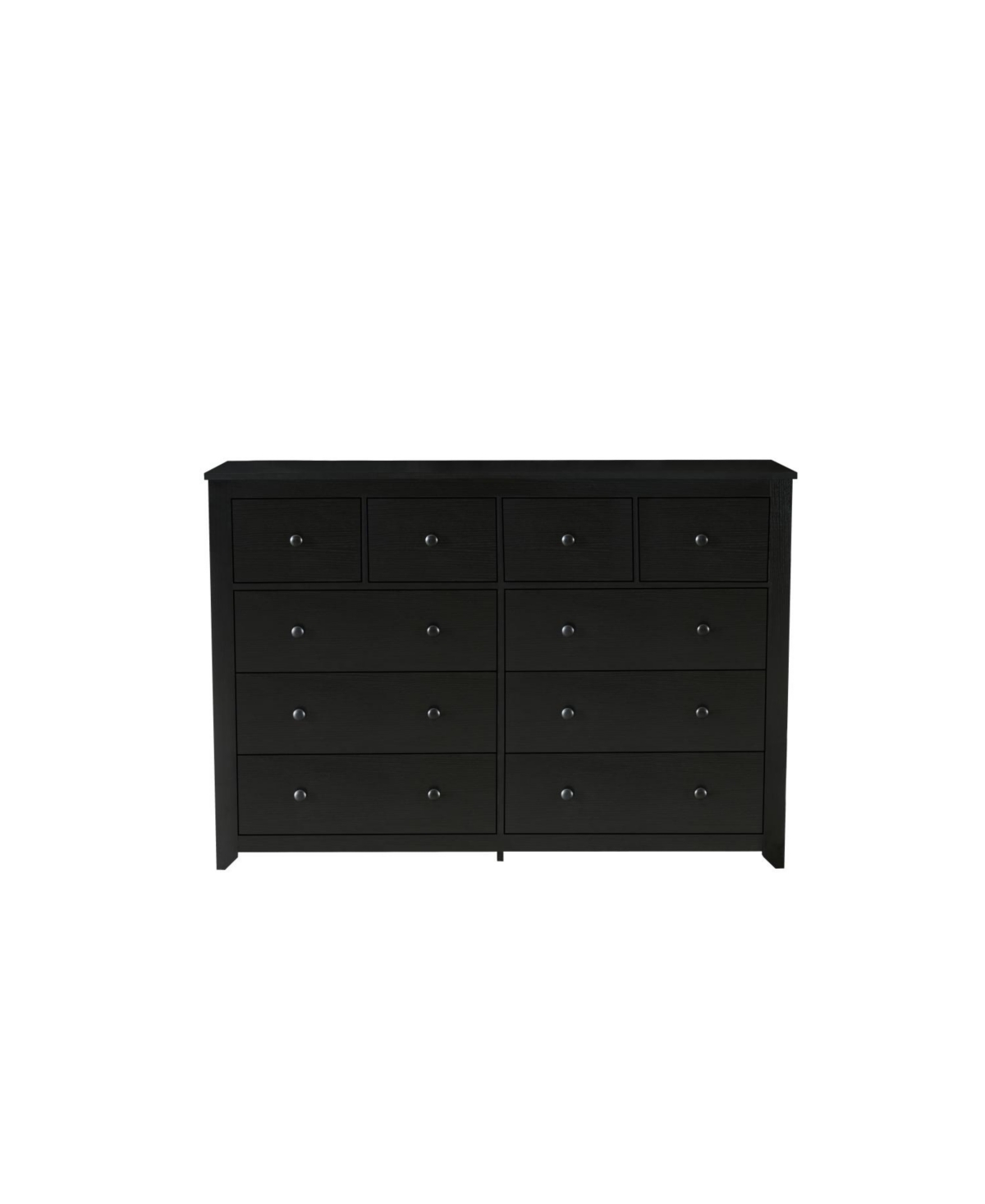 Streamdale Furniture Black 10-Drawer Dresser - Wide Chest, Sturdy & Safe