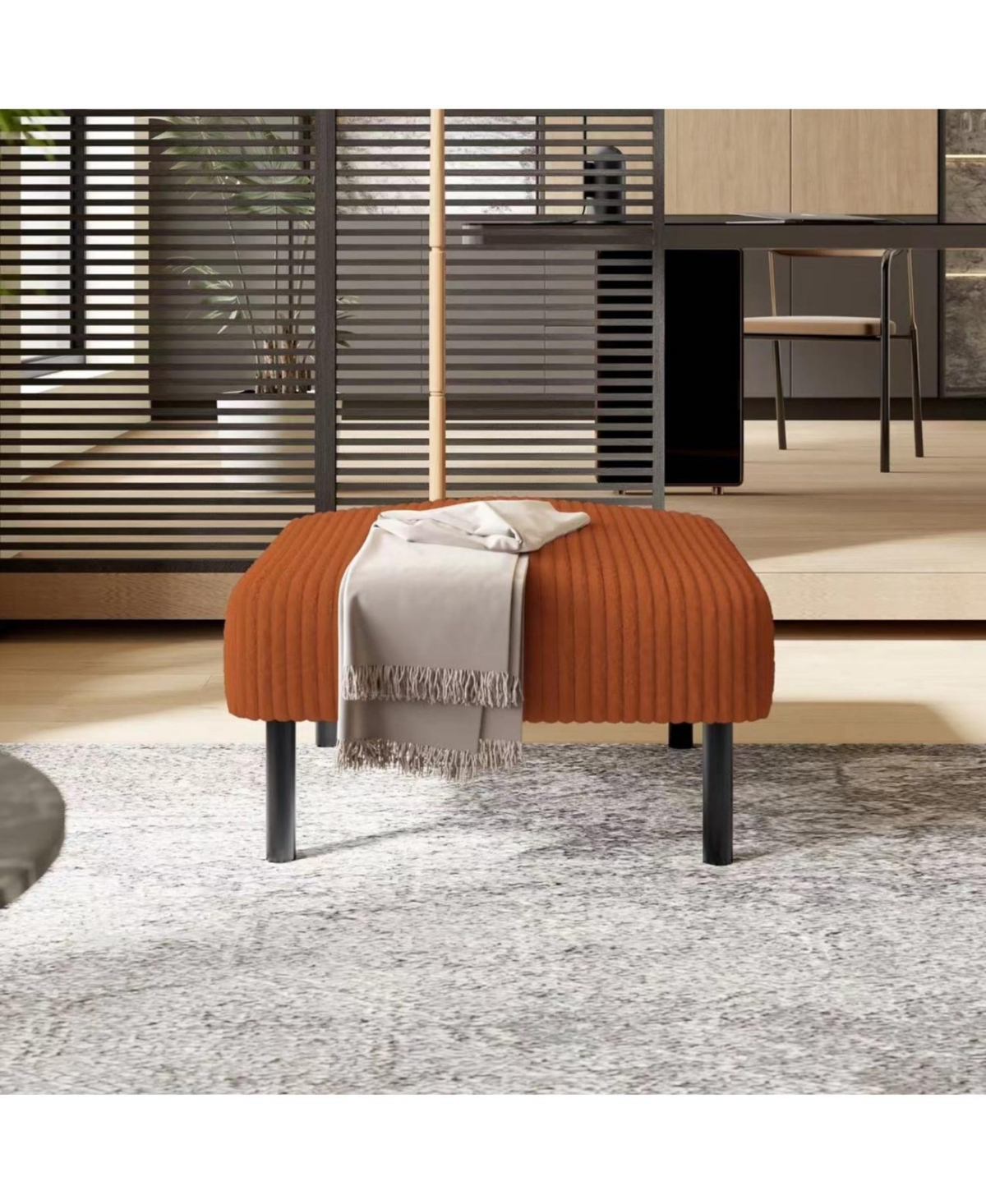 Streamdale Furniture Streamdale Corduroy Ottoman Footstool with Legs