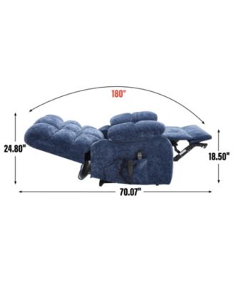 Lift Recliner Heat Massage Dual Motor Infinite Position Blue