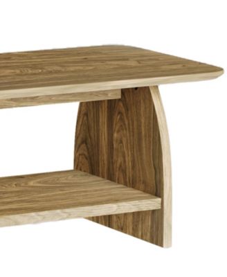 47" Modern Double-Layer Coffee Table with Storage