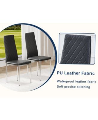 Leather Reception/Conference Chairs - Black (8 Sets)