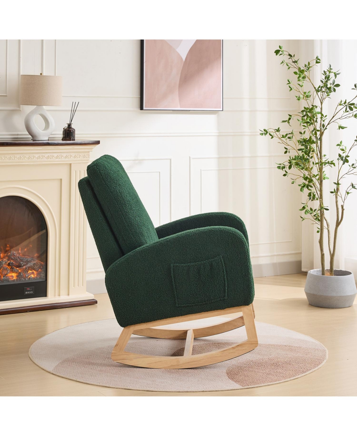 Streamdale Furniture Sherpa Glider Rocking Chair - Nursery/Living Room