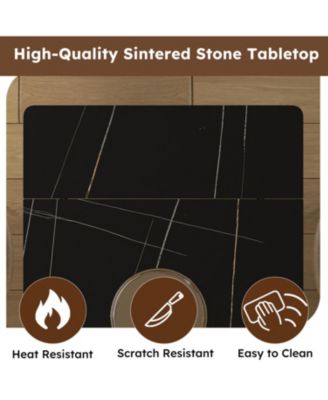 Streamdale Retractable Sintered Stone Dining Set (Table + 4 Chairs