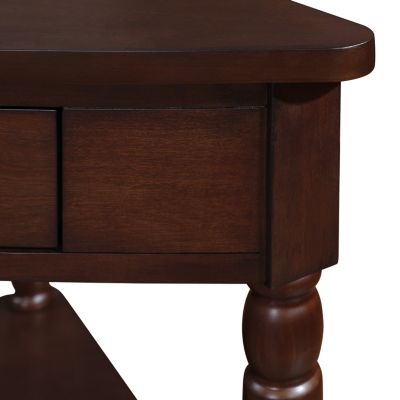 Space-Saving Corner Table Solid Wood, Easy Assembly, Rounded Corners