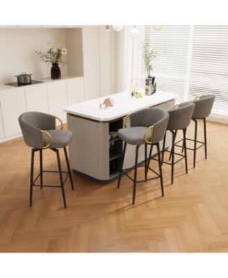 4 Velvet Swivel Bar Chairs Modern, Comfortable, Flexible